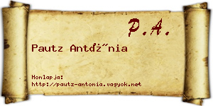 Pautz Antónia névjegykártya